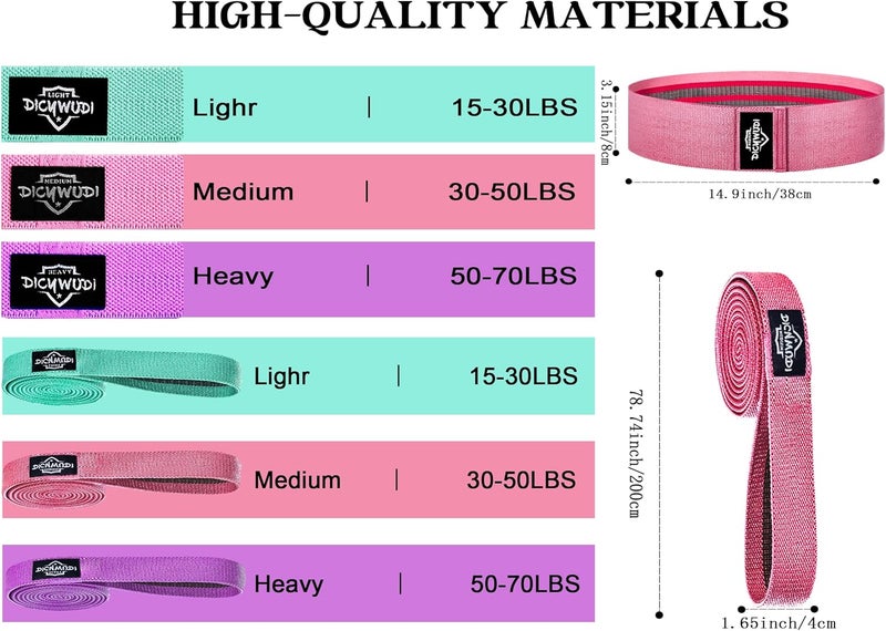 DICYWUDI Pilates Essentials Kit for Home Women, Pilates Equipment for Workouts, 6 Fabric Resistance Bands, 12 Inch Magic Circle Yoga Ring, Mini Exercise Ball, Great Exercise Equipment - Image 2